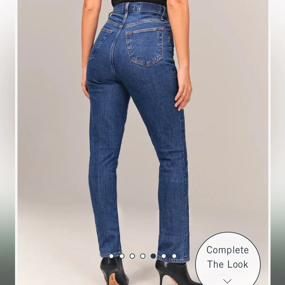 Abercrombie & Fitch Curve Love Ultra HighRise 90s Slim Straight Jean 34/18 35/20 - Picture 12 of 15